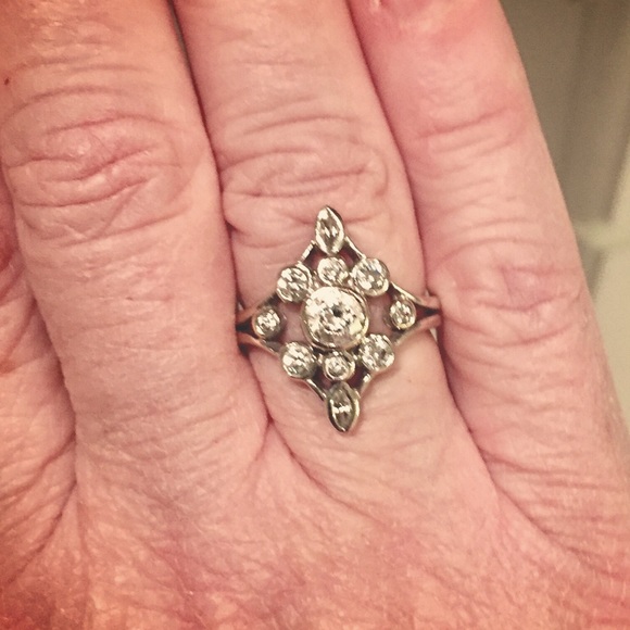 Cubic Zirconia Morning Star ring 14k white gold - Picture 2 of 2